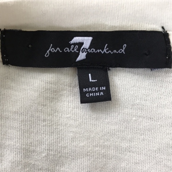 7 FOR ALL MANKIND Cream Shirt Size Large - Picture 8 of 10